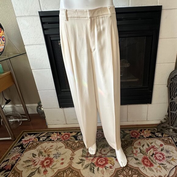 nwt VTG 100% SILK Slacks ivory dress pants size 12 Linda Allard Ellen Tracy - Picture 7 of 16